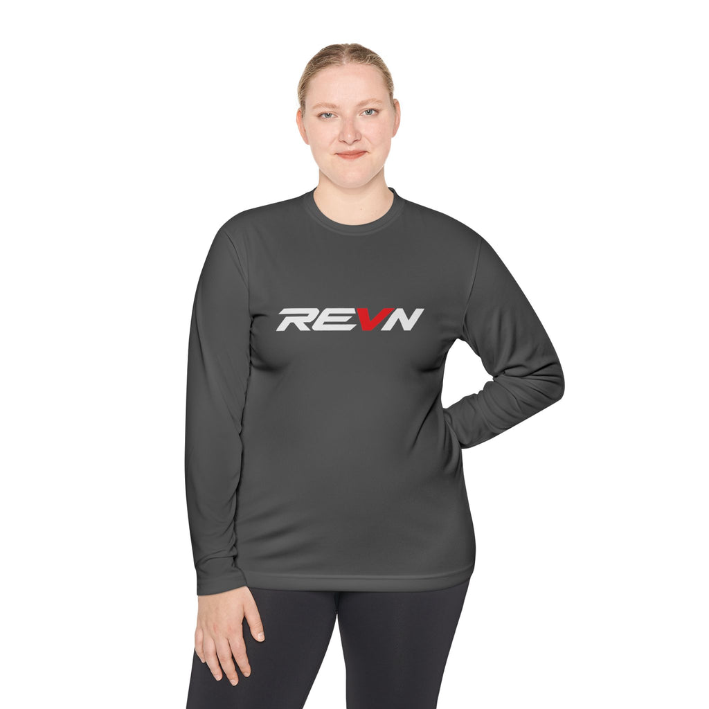 REVN Logo Long Sleeve Tee — Lightweight Racing-Inspired Shirt