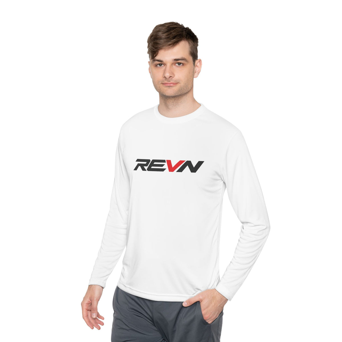 REVN Logo Long Sleeve Tee — Lightweight Racing-Inspired Shirt