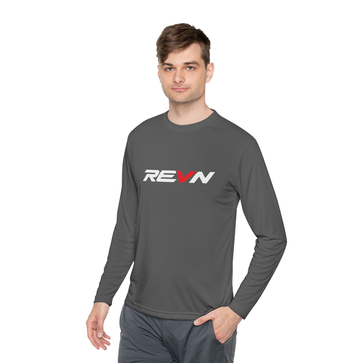 REVN Logo Long Sleeve Tee — Lightweight Racing-Inspired Shirt